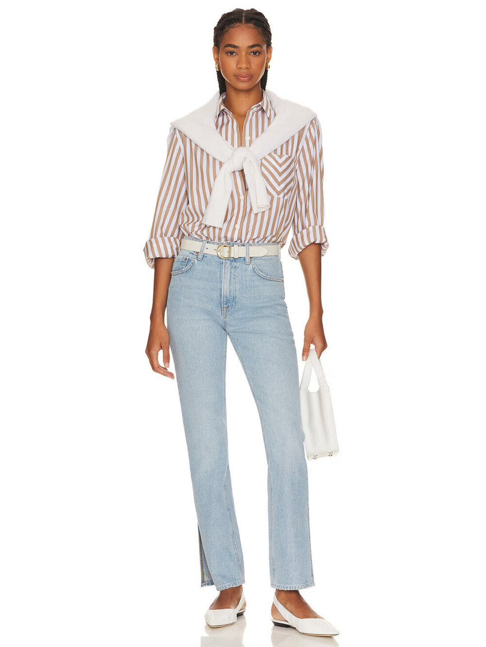 GRLFRND Harlow Petite High Rise Boot With Slit Hem Jeans Hudson yards SZ 30 $225